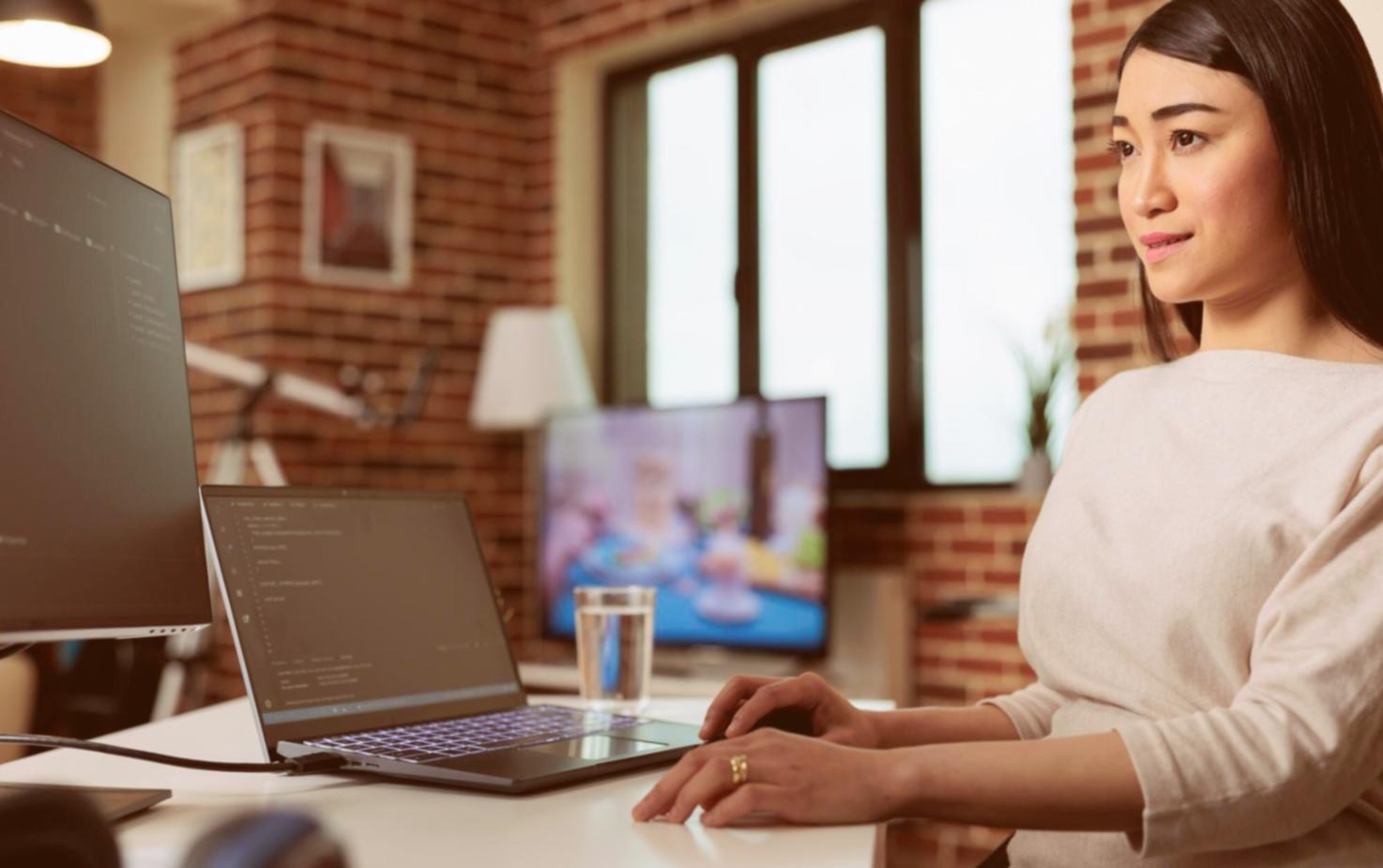 Back-end development training environment showing code and infrastructure